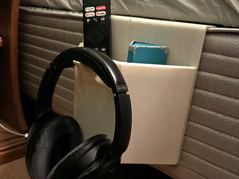 Bedside Organizer with Headphone Hook