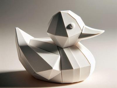 Origami Duck Geometric Rubber Duck