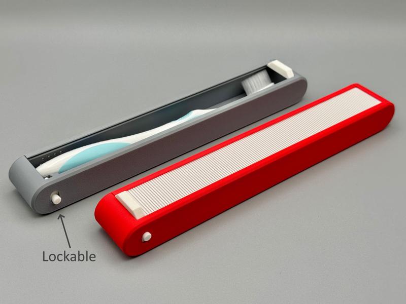 Sliding case V2 (lockable) for toothbrushes
