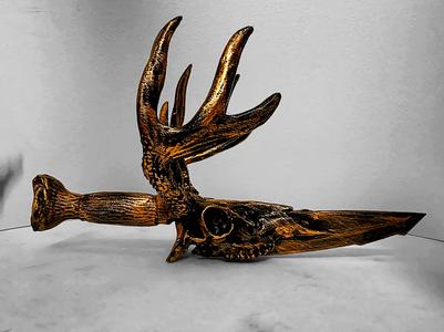 Deer Skull Knife Display