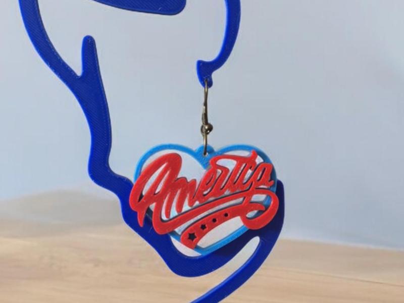 America Layered Multicolor Earrings