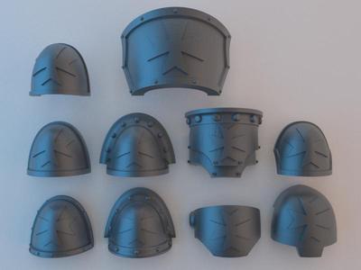 Space Marine Shoulder Pads – Black Templars