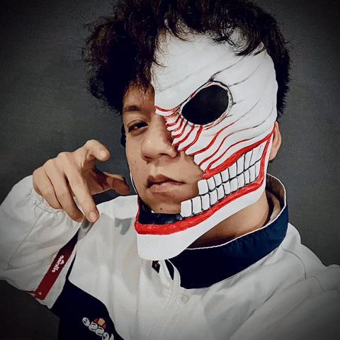 Dandadan Aira Shiratori Hollow Mask Damaged – Acrobatic Silky mask – Anime Cosplay