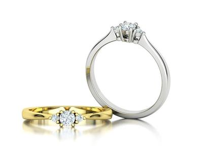 3 Stone Promise Ring with 15 pointer Diamond Promise Ring