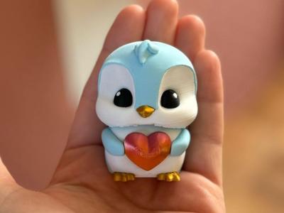 Valentine’s Wobbly Penguin – Articulated -Flexi