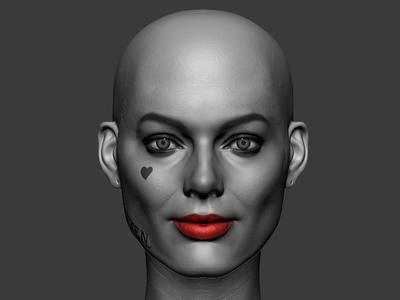 Harley Quinn 3D printable bold head