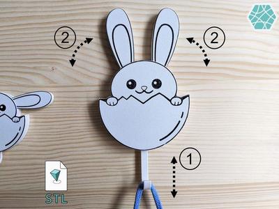 Key Hanger Moving Ears | Bunny 3D Print File STL