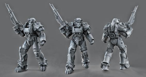 T60 Power Armor 3D Printable 75mm and 100mm