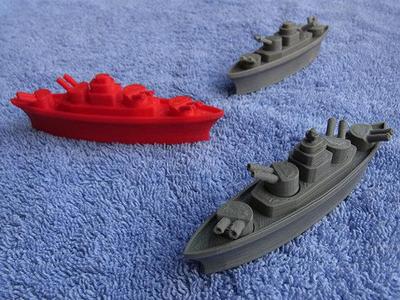 BATTLESHIPS - With Rotating Gun Turrets (No Support Required)