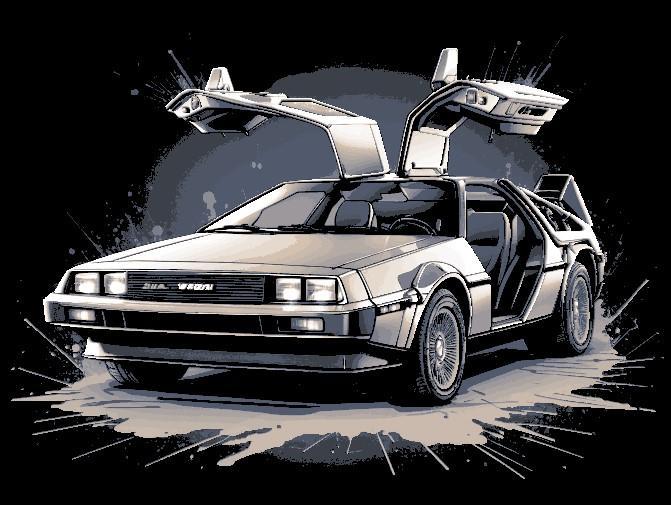 Fan Art Picture of the Back to the Future Hotrod DeLorean - Free for Limited Time