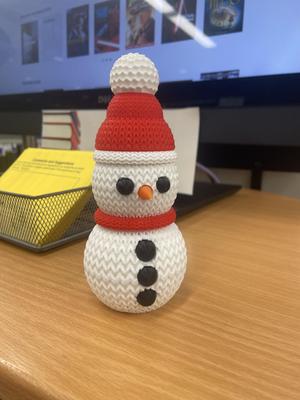 Buildable Knitted Snowman with Santa Hat