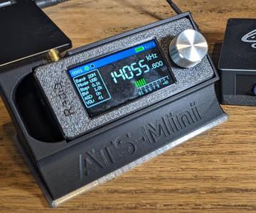 A desk stand for the ATS-mini Si4732 pocket receiver.