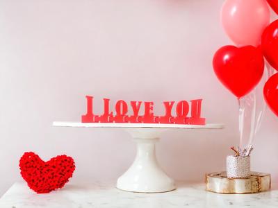 Lettres Articulées "I Love You" en 3D – Message d'Affection