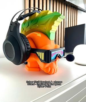 Headset Skull Stand - Inspired by "Cyber Punk"