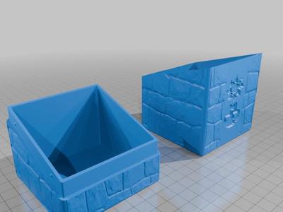 MTG Commander Box w/ Brick Texture, Mana Icons, contact label