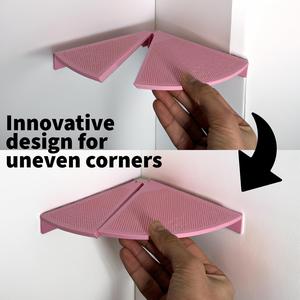 Flexible Zigzag Corner Shelf - Adaptive 3D Printed Solution for Uneven Walls