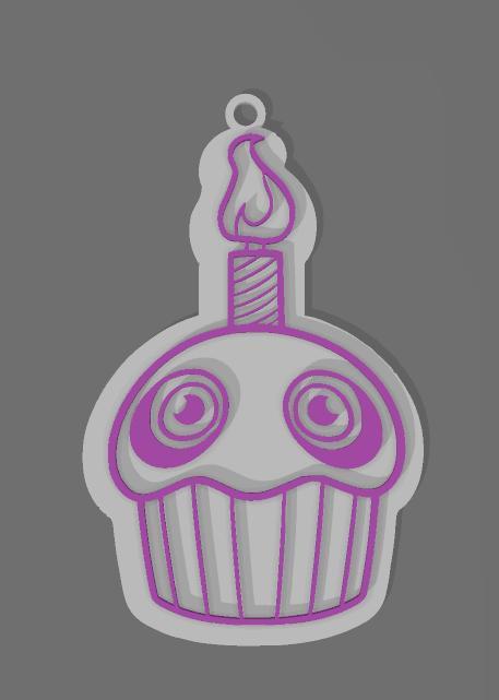 CHIKA (FNAF) CUP CAKE KEYCHAIN