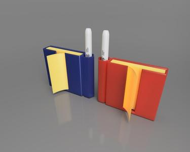 Z Post-It notes and pen holder fridge magnet 