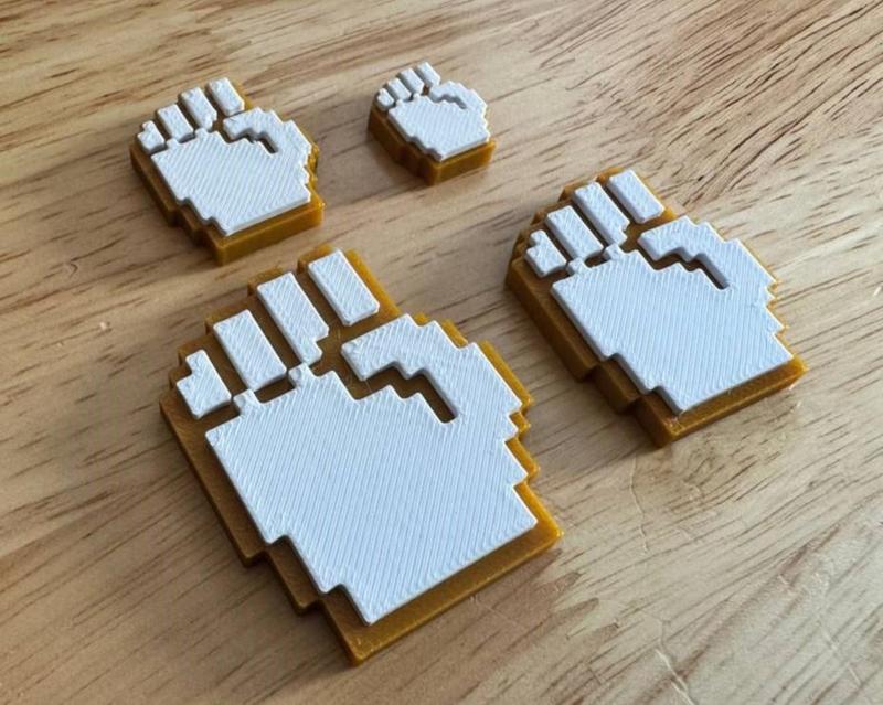 8-Bit Closed Fist - Fridge Magnet (Hot-Swap, Multi-Color) | Decoration For Whiteboard, Refrigerator, Locker, Cabinet | Home & Kitchen Essential, Classroom Office Supplies |