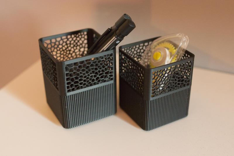 modern voronoi pencil holder