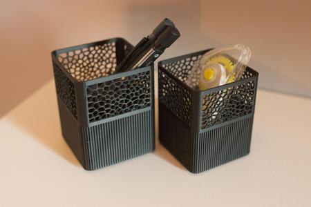 modern voronoi pencil holder