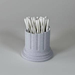 Q-Tip Holder Greek Column Cotton Swab Storage