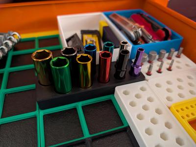 Gridfinity Harbor Freight 1/4" Metric socket organizer