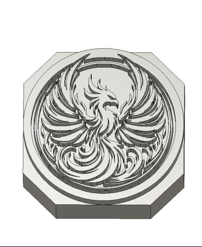 Leather Stamp 75mm Phoenix #2