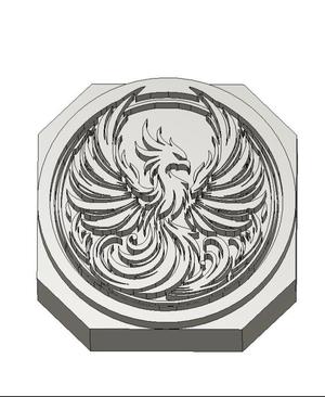 Leather Stamp 75mm Phoenix #2