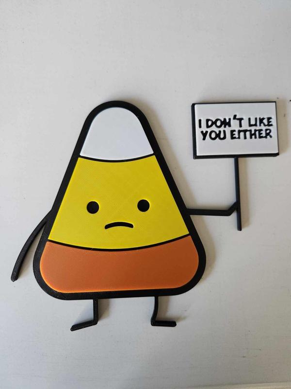 Candy Corn "I dont like you either" Halloween Art