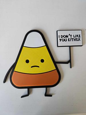 Candy Corn "I dont like you either" Halloween Art