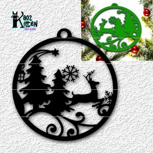 2 FILES Christmas Tree Ornament Reindeer Wonderland & Wall Art