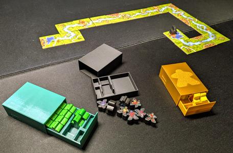 Carcassonne Meeple Case with Sliding Cover - All Expansions