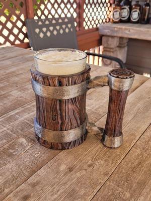 Pint Glass Wood Stein Koozie with Handle