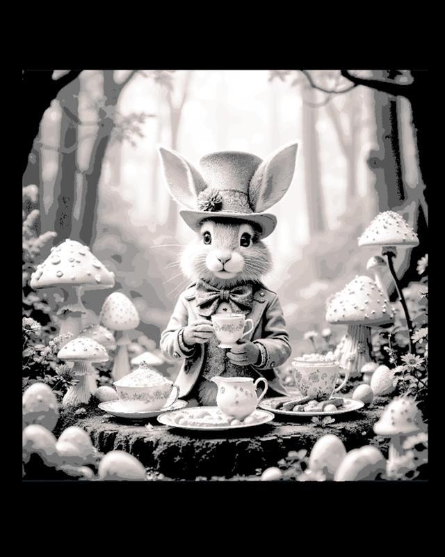 The proper rabbit wishes you to join him for a cup of Tea - Wall Art