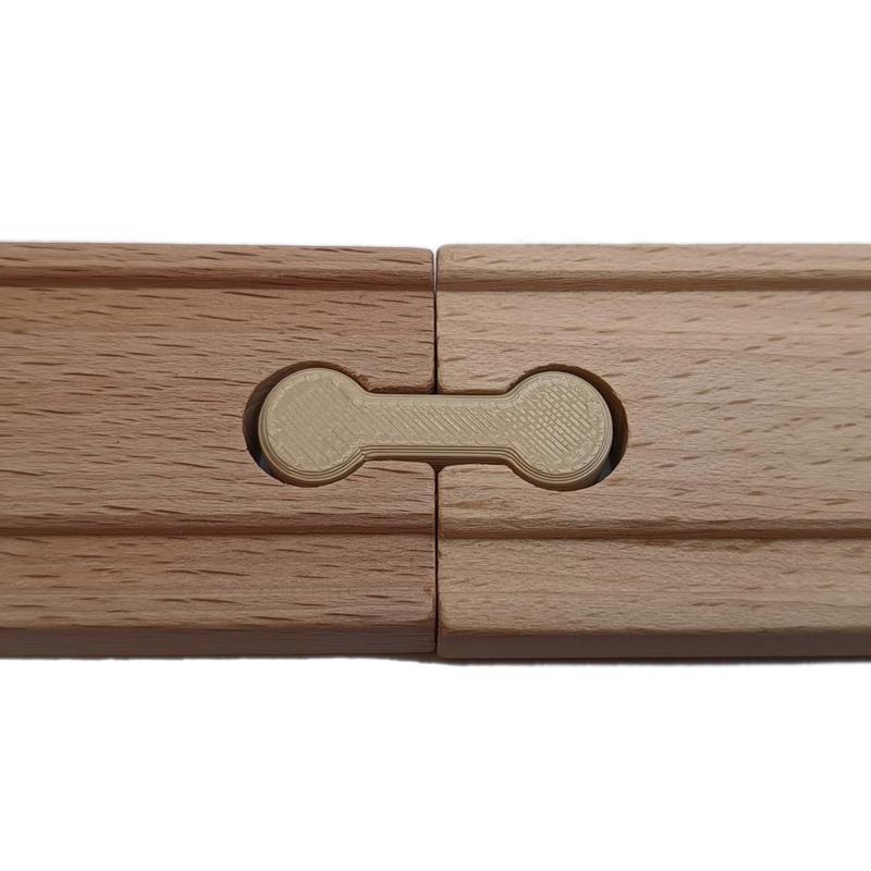 Universal connector for wooden train track dog bone