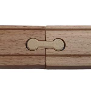 Universal connector for wooden train track dog bone