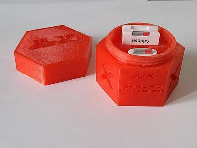 Hexagonal sd card storage box