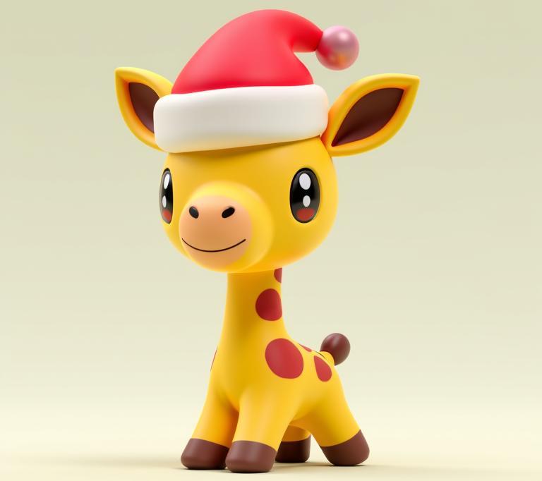 PrintMon Cute Festive Giraffe