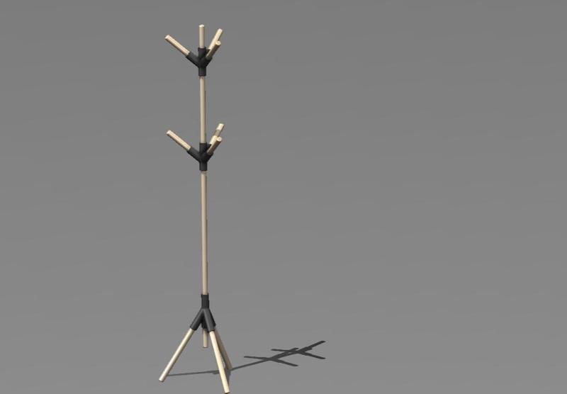 Coat Rack - With Wooden Dowel (19mm-25mm sizes)