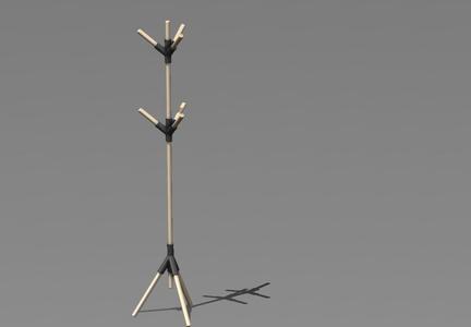 Coat Rack - With Wooden Dowel (19mm-25mm sizes)