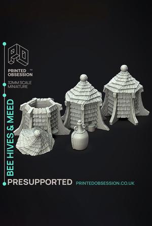 Bee Hive - Not the Bees - PRESUPPORTED - Illustrated and Stats - 32mm scale			