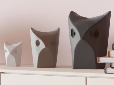 Owl Sculpture. Minimalist Owl Statue. Owl Ornament