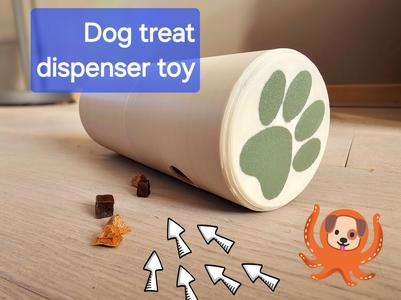 Dog treat rolling dispenser