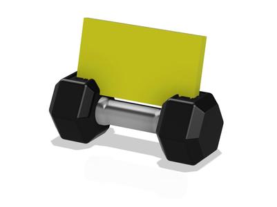 Dumbbell card holder