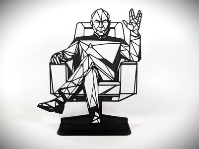 Geometric Low Poly Captain Jean-Luc Picard