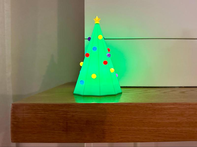 Festive Glow Tree (Remote-Controlled RGBW Puck)