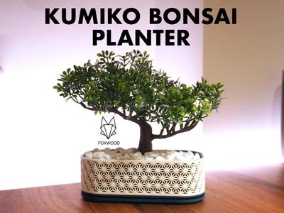 Kumiko Bonsai Planter - With Drip Tray -  Foxwood