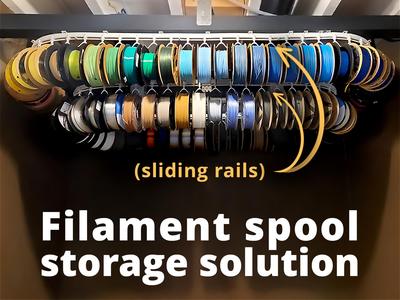 Filament spool storage solution (on sliding rail)