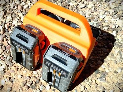 Rugged Ridgid Battery Caddy